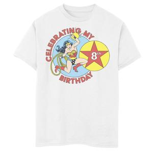 Футболка с рисунком «Чудо-женщина» из комиксов DC для мальчиков 8–20 лет, празднующая свое 8-летие DC Comics