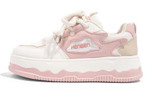 Кроссовки RENBEN Skateboarding Shoes Women's Low-top, бежевый/красный