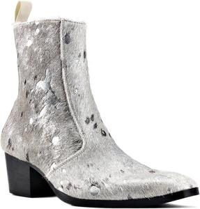 COWSDELLA Женские ботинки на шнуровке Pony Hair Leopard Chelsea с леопардовым принтом для ходьбы и мотоциклетные ботинки CD-JY012-Black-WUS-R