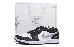 Jordan Баскетбольные кроссовки Air 1 с низким верхом, износостойкие, антискользящие, винтажные, мужские, черно-серые