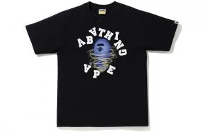 Футболка Bape Storm Broken College A BATHING APE, черно-желтая