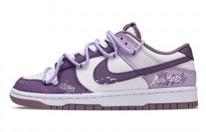 Nike Кроссовки для скейтбординга Dunk Purple Dusty Turf Decor, износостойкие, низкие, унисекс, фиолетовые