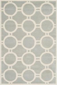 Ковер ручной работы SAFAVIEH, 183 x 275 см,  Chatham Collection Grey/Ivory CHT739E геометрический премиум шерсть