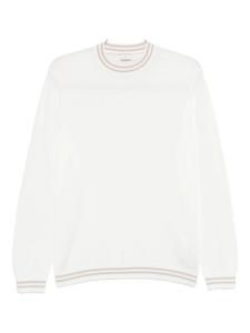 Хлопковый джемпер Eleventy с полосатой отделкой, белый