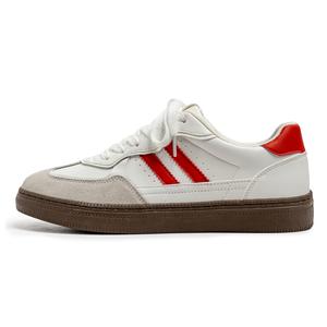 HUANQIU Высокие износостойкие дышащие низкие скейтерские кроссовки мужские бежево-красные, цвет Beige Red