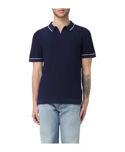 Вязаная рубашка-поло с короткими рукавами Peuterey, синий