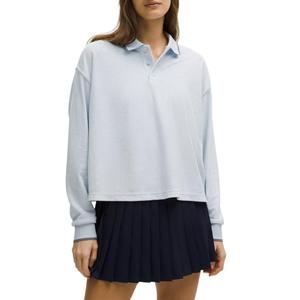 Расслабленная футболка-поло женская Lululemon, сине-серый