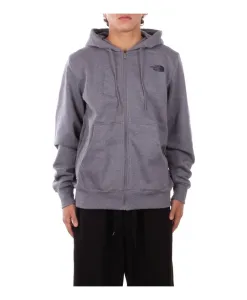 Простая толстовка с капюшоном на молнии. The North Face, серый