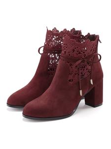 Ботильоны на высоком каблуке в бордовом цвете LASCANA