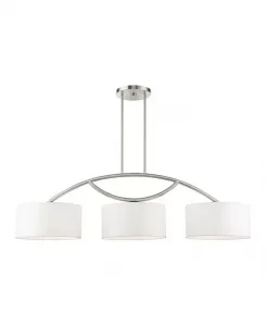 Линейная люстра Meridian на 3 лампы Livex, silver-tone