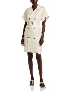 Шелковое платье на пуговицах Burberry, коричневый/бежевый