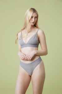 Дышащее хлопковое нижнее белье Core Thong с эластичной резинкой на талии Active People, серый