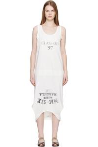 Mm6 Maison Margiela Белое многофункциональное хлопковое трикотажное платье миди