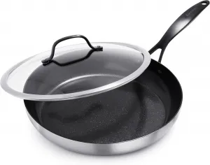 Сковорода антипригарная GreenPan Venice Pro Noir с крышкой, 30 см, серебристый