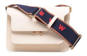 MARNI Кожаная женская сумка через плечо белого цвета