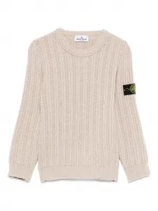 Свитер в рубчик Stone Island Junior, нейтральный