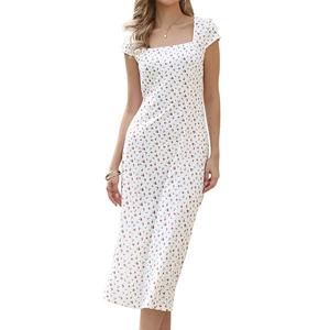 Платье-макси A-line с квадратным вырезом и короткими рукавами Inspire Chic