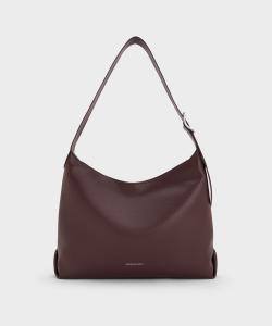 Сумка-хобо Zora с пряжкой Charles & Keith, цвет Plum