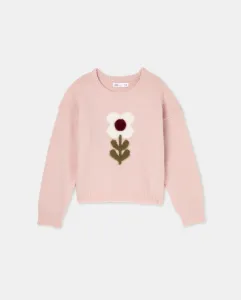 Свитер с фантазийным интарсия узором по всей поверхности с мягким ворсом для девочки Kids El Corte Inglés, розовый