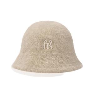 MLB Кроличья меховая шляпа-ведро унисекс светло-бежевая, Light Beige
