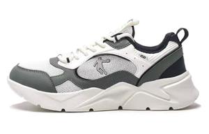 Износостойкие дышащие низкие кроссовки для бега мужские QIAODAN, цвет слоновая кость/теневой зеленый (сетка)