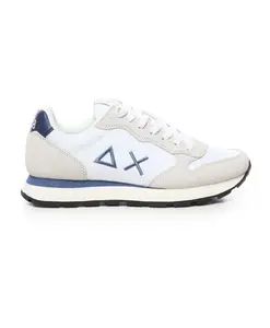 Бело-Синие кроссовки с боковым логотипом Sun68, белый