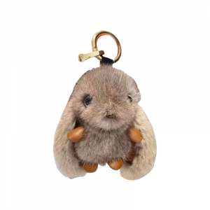 Ключница-брелок Cartoon Mink Rabbit, плюшевая кукла, высота 11 см KecoSweet, серый and золотой ring