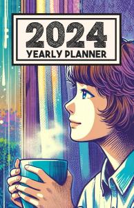Serene Sips 2024: A Vibrant Manga-Style Planner with a Rainy Window and Coffee Theme (Independently published)