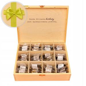 Подарочный набор чайной коробки из 48 сортов листового чая в деревянной коробке. Winoszarnia