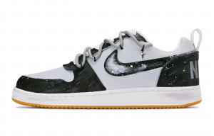 Nike Мужские износостойкие низкие скейтбордные кроссовки Court Borough, черный с серым