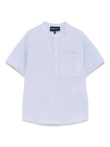 Рубашка с вышитым логотипом Emporio Armani Kids, синий