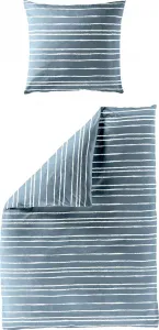 Комплект постельного белья Linon Renforcé, 2 предмета, в полоску, синий, джинсовый, кремовый, размер: 135x200 см Bierbaum