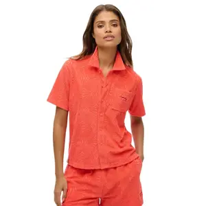 Рубашка с коротким рукавом Superdry Country Club Towelling, оранжевый