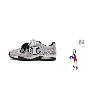 Винтажные гоночные кроссовки с низким верхом, детские туфли для скейтбординга, цвет «металлик-серебристый», детские Champion Kids, серебряный