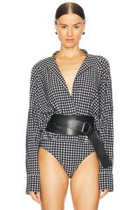 Боди-Рубашка свободного кроя Norma Kamali, синий