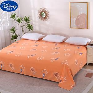 Disney Простыня 350х240 см (после стирки 320х240 см), цвет оранжевый с кроликами в виде сердечек