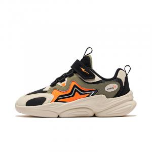 Антиударные и устойчивые к истиранию низкие детские повседневные кроссовки black beige white kids' ERKE KIDS, черный/Warm Linen