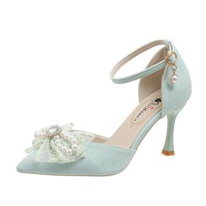 Alxnan Стройные каблуки на высоком каблуке для женщин - павлиний синий, цвет Peacock Blue