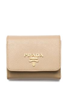 Маленький кошелек Prada из сафьяновой кожи, нейтральный