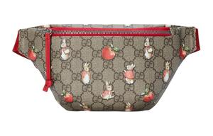 GUCCI Коллекционный рюкзак-пояс Peter Rabbit с кожаной поясной сумкой Детский черно-зелено-красный