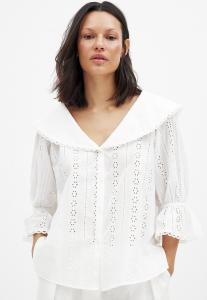 Блуза NA-KD COLLAR DETAIL ANGLAIS, White