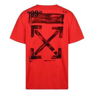 Футболка ss19 crew neck street style plain cotton short sleeves Off-White, красный