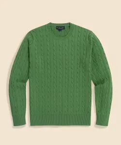 Свитер с круглым вырезом из хлопка Supima с косами