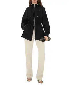 Короткая парка из нейлона и хлопка Burberry, черный