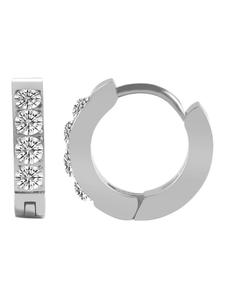 Adeliás Женские серьги - серьги-кольца на шарнирах из нержавеющей стали со стразами серебристого цвета