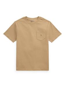 Детская поло хлопковая футболка с коротким рукавом и карманом Ralph Lauren, Vintage Khaki