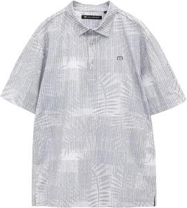 Мужская рубашка-поло с коротким рукавом (влагоотводящая, быстросохнущая, с принтом пальм) / для гольфа / 7AL009 Travis Mathew