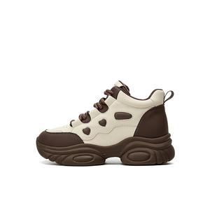 DAPHNE Женские кэжуал кеды мид-топ бежево-коричневые, цвет Beige Brown