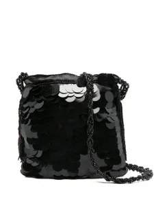Сумка через плечо с кисточками, расшитая бисером и пайетками P.A.R.O.S.H., черный