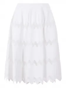 Миди-юбка с зигзагообразным узором Alaïa, белый